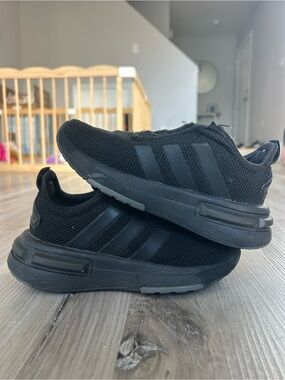 adidas All-Black Knit Slip-On Sneakers